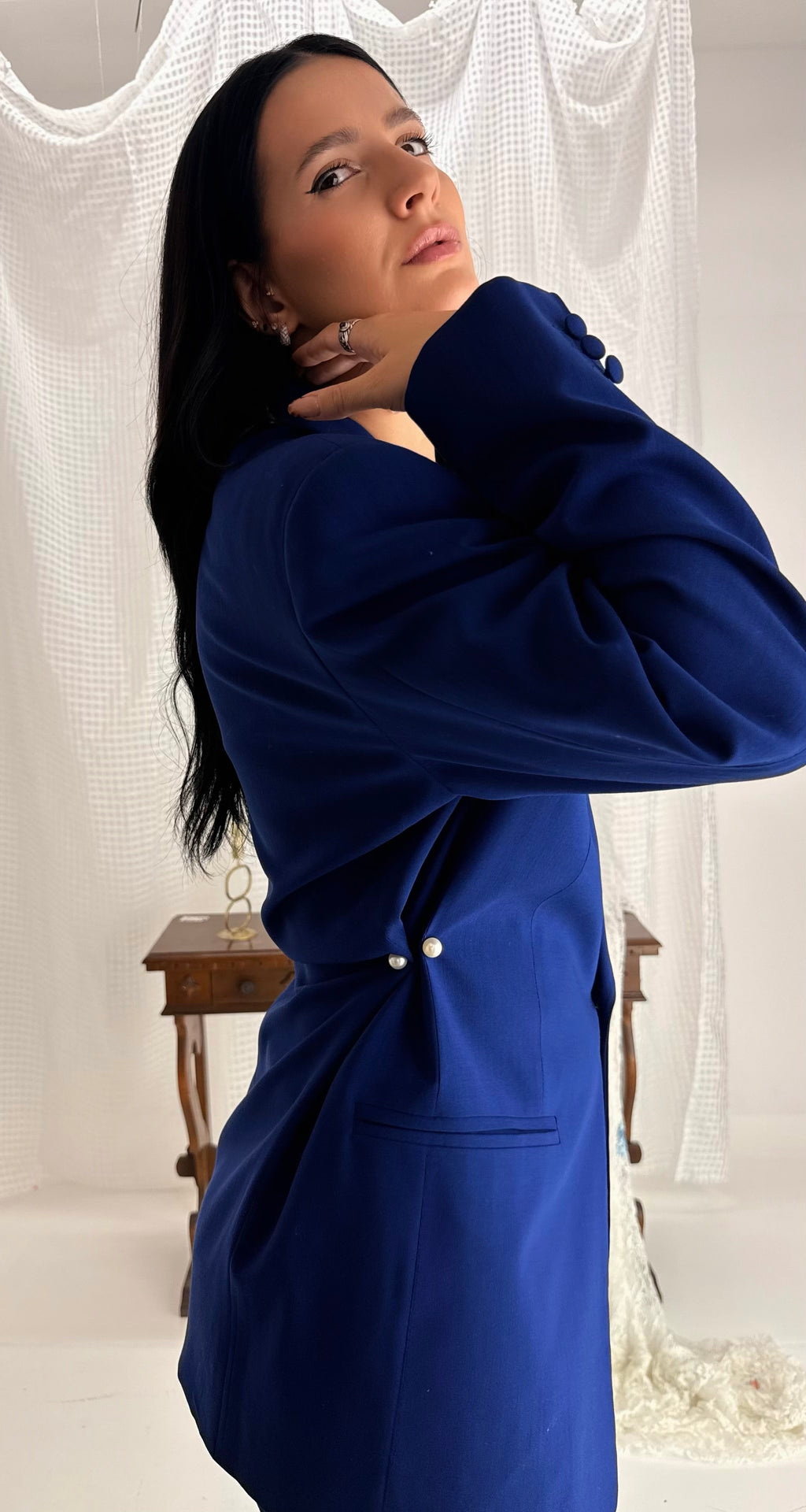 Royal Blue Lace Blazer – Reworked by AMATI