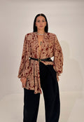 Blusa Vintage Paisley Bordeaux