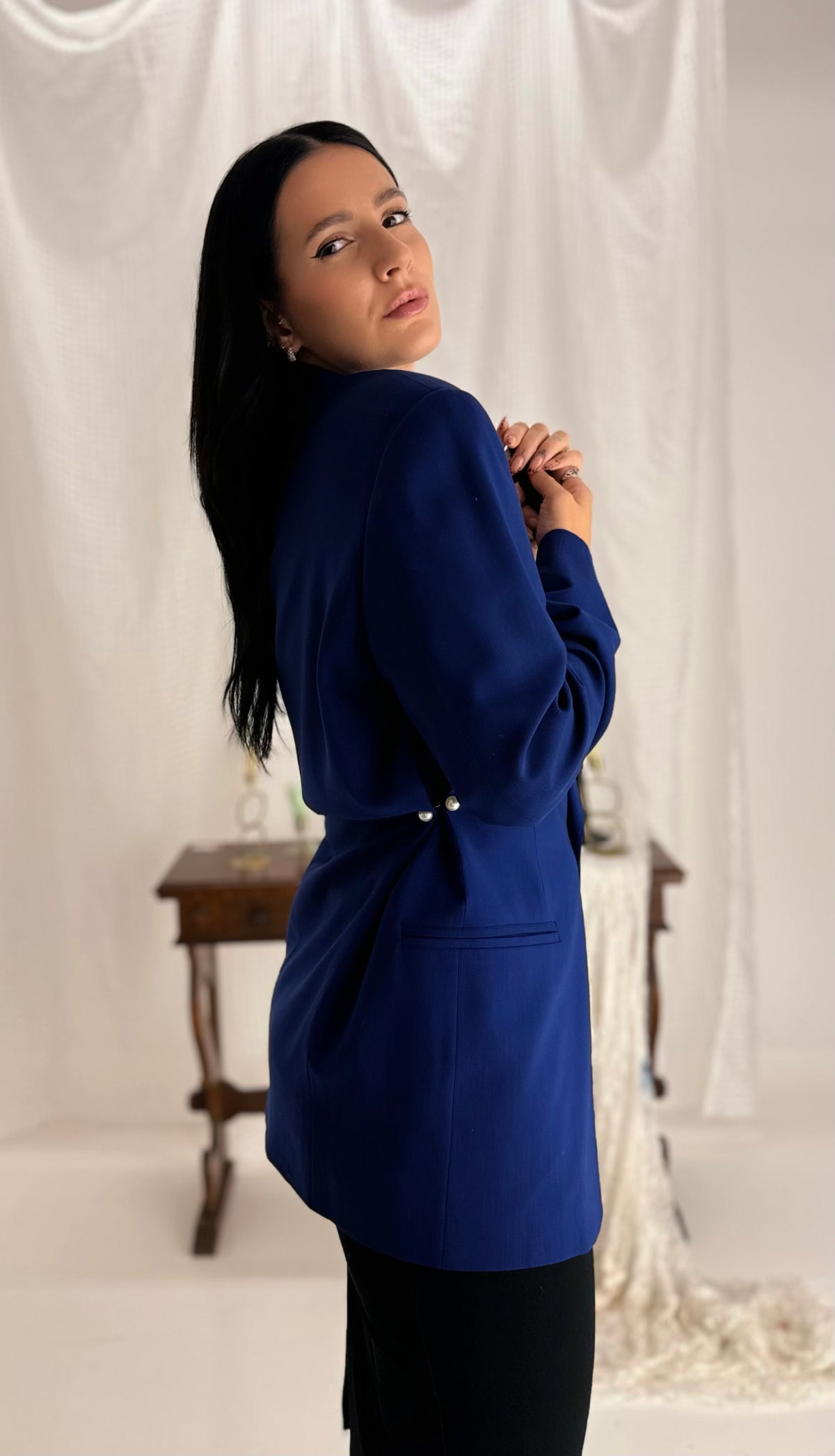 Royal Blue Lace Blazer – Reworked by AMATI