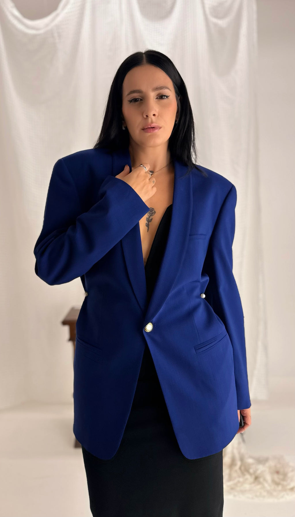 Royal Blue Lace Blazer – Reworked by AMATI
