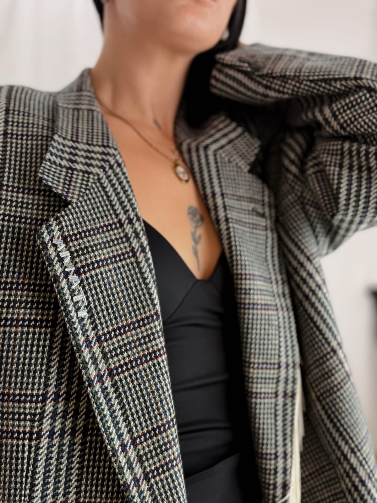 Blazer Checked Fringe — Reworked AMATI
