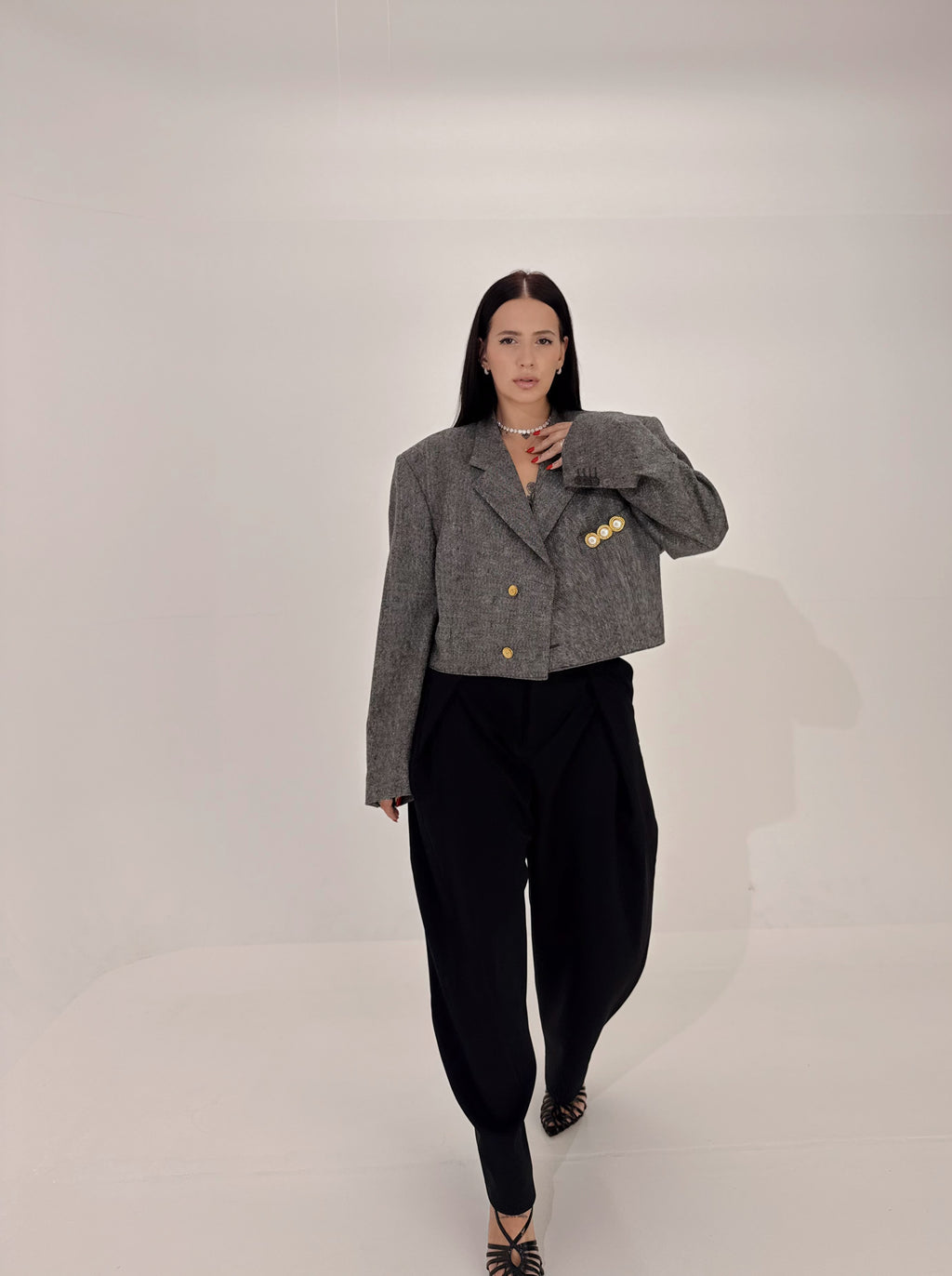 Bomber cropped blazer- AMATI Reworked