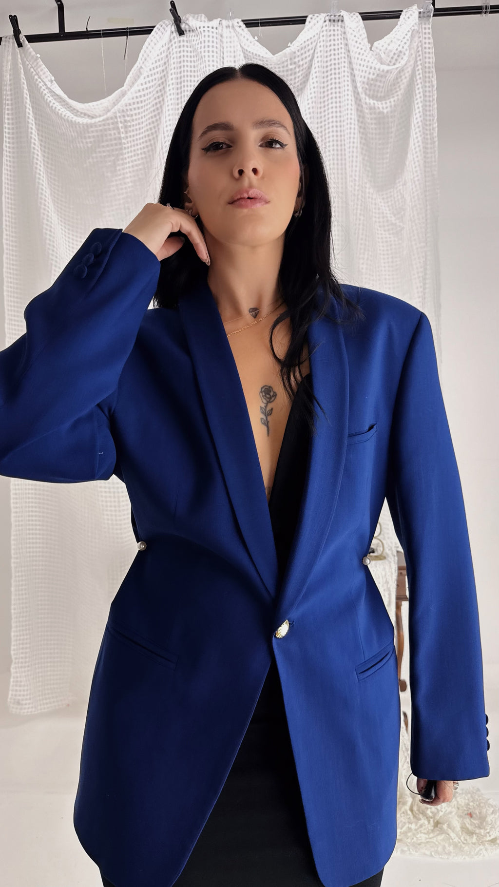 Royal Blue Lace Blazer – Reworked by AMATI