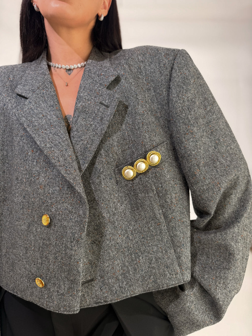 Bomber cropped blazer- AMATI Reworked