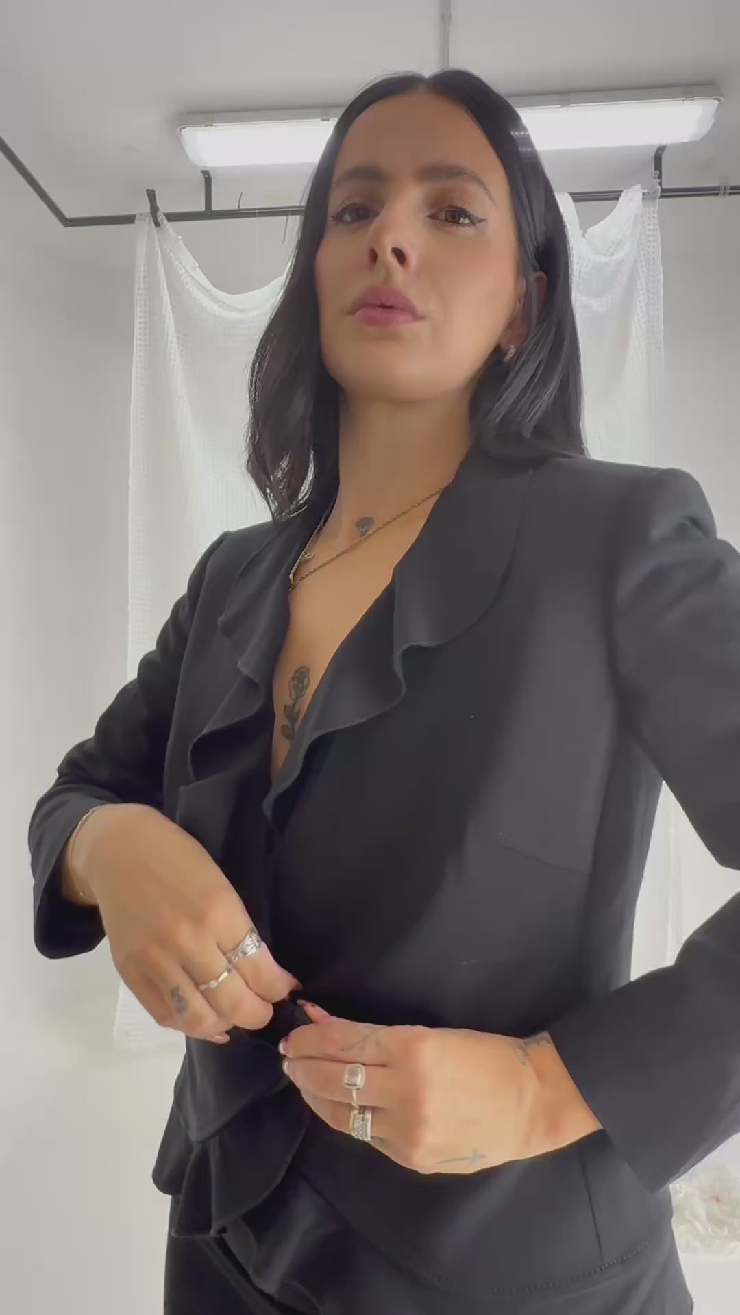 MAX MARA VINTAGE BLACK RUFFLE BLAZER — AMATI SELECTION